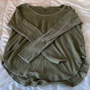 Green Lucky Brand Waffle Knit Long Sleeve